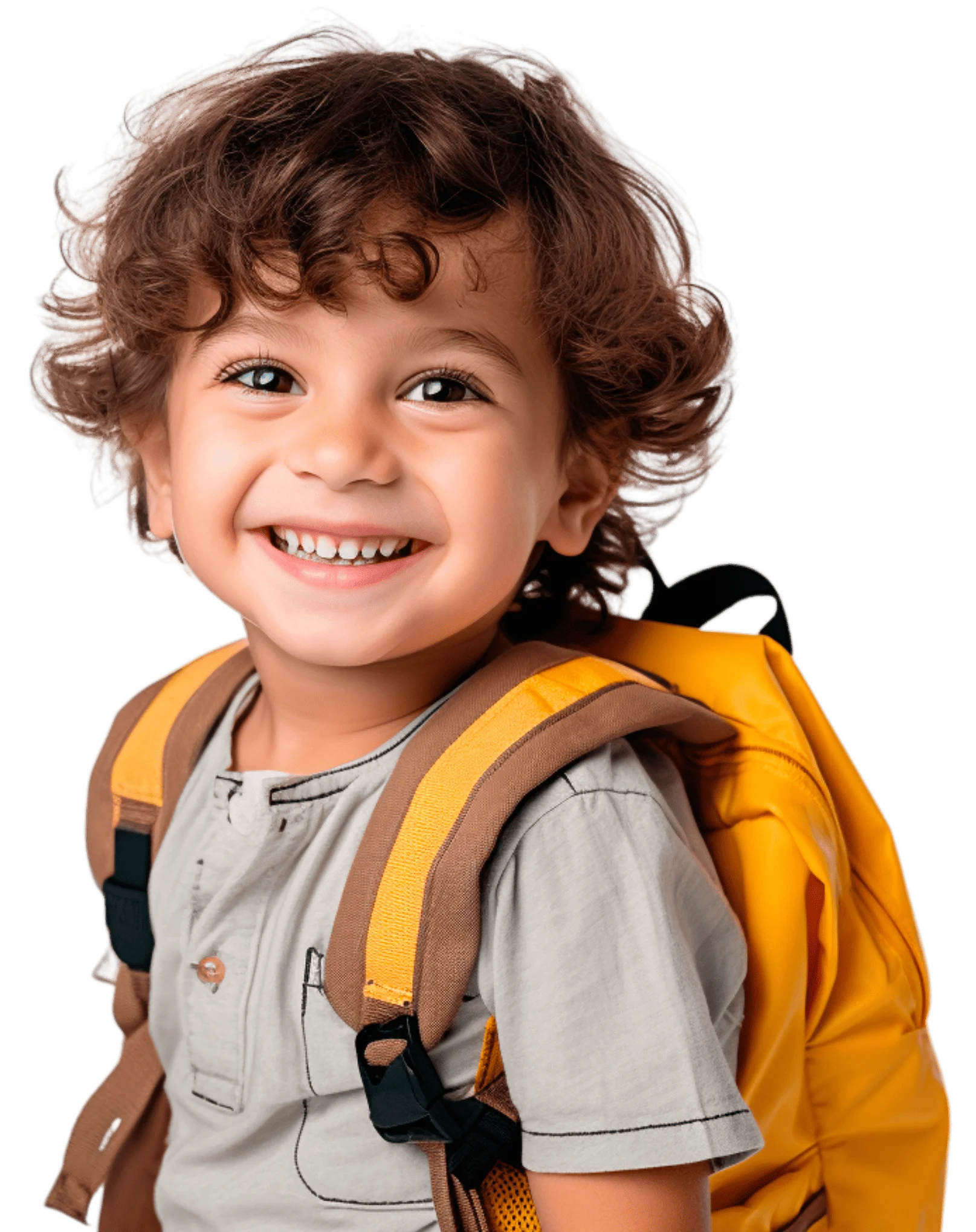 Estudante menino de mochila